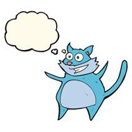 funny cartoon cat with thought bubble N7