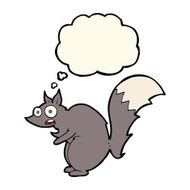 funny startled squirrel cartoon with thought bubble N7