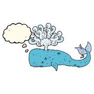 cartoon whale with thought bubble N26