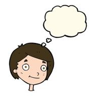 cartoon happy boy with thought bubble N156