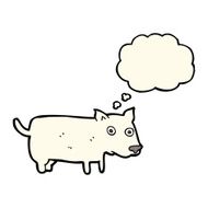 cartoon little dog with thought bubble N16
