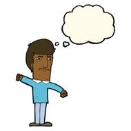 cartoon angry man with thought bubble N68