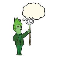 cartoon devil with pitchfork thought bubble N16