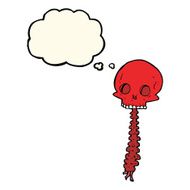 spooky cartoon sull and spine with thought bubble N7