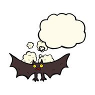 cartoon bat with thought bubble N14