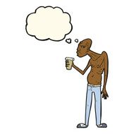 cartoon hooligan with thought bubble N5