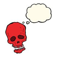 cartoon skull with thought bubble N19