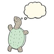 cartoon happy turtle with thought bubble N8