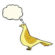 cartoon bird with thought bubble N176