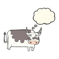 cartoon cow with thought bubble N24