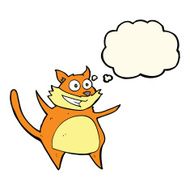 funny cartoon cat with thought bubble N8