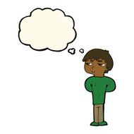 cartoon antisocial boy with thought bubble N6