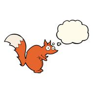 funny startled squirrel cartoon with thought bubble N8