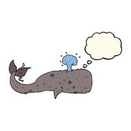 cartoon whale with thought bubble N28