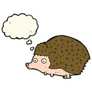 cartoon hedgehog with thought bubble N7