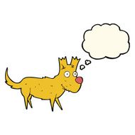 cartoon cute little dog with thought bubble N7