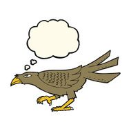 cartoon bird with thought bubble N177