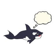 cartoon killer whale with thought bubble N7