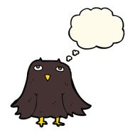 cartoon owl with thought bubble N40