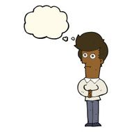 cartoon man staring with thought bubble N7