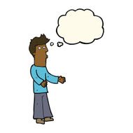 cartoon man explaining with thought bubble N14