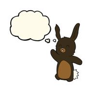 cartoon happy rabbit with thought bubble N7
