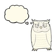 cartoon owl with thought bubble N41