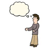 cartoon curious man with thought bubble N46