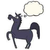 funny cartoon horse with thought bubble N6