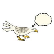 cartoon bird with thought bubble N178