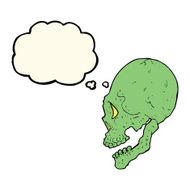 spooky skull illustration with thought bubble N4