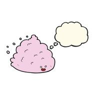 cartoon cloud character with thought bubble N7