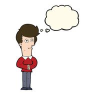 cartoon man staring with thought bubble N8