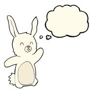 cartoon happy rabbit with thought bubble N8