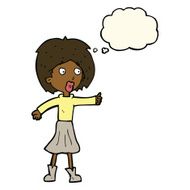 cartoon woman with thought bubble N23