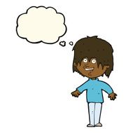 cartoon excited man with thought bubble N48