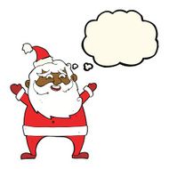 jolly santa cartoon with thought bubble N19