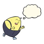 cartoon humpty dumpty egg character with thought bubble N7