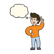 cartoon man with idea thought bubble N75