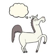 funny cartoon horse with thought bubble N7