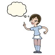 cartoon waitress taking order with thought bubble N13