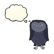 cartoon owl with thought bubble N42