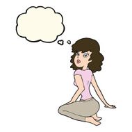 cartoon pretty woman with thought bubble N181