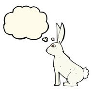 cartoon rabbit with thought bubble N60