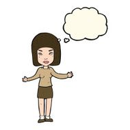 Cartoon Annoyed Woman With Thought Bubble N126