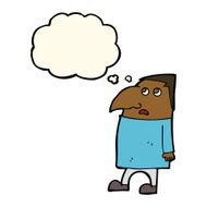 cartoon worried man with thought bubble N68
