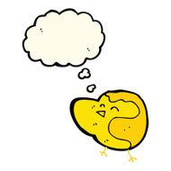cartoon bird with thought bubble N180