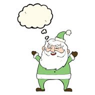 jolly santa cartoon with thought bubble N22