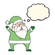 jolly santa cartoon with thought bubble N23