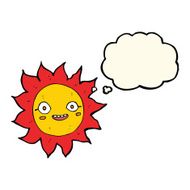 cartoon happy sun with thought bubble N8